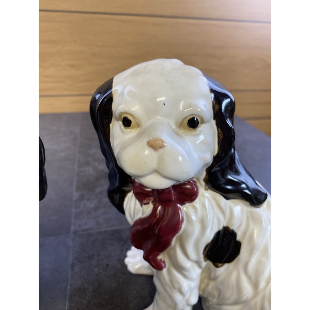 VTG Staffordshire Style Pair of King Charles Spaniels Ceramic‎ Dogs - Picture 4 of 9